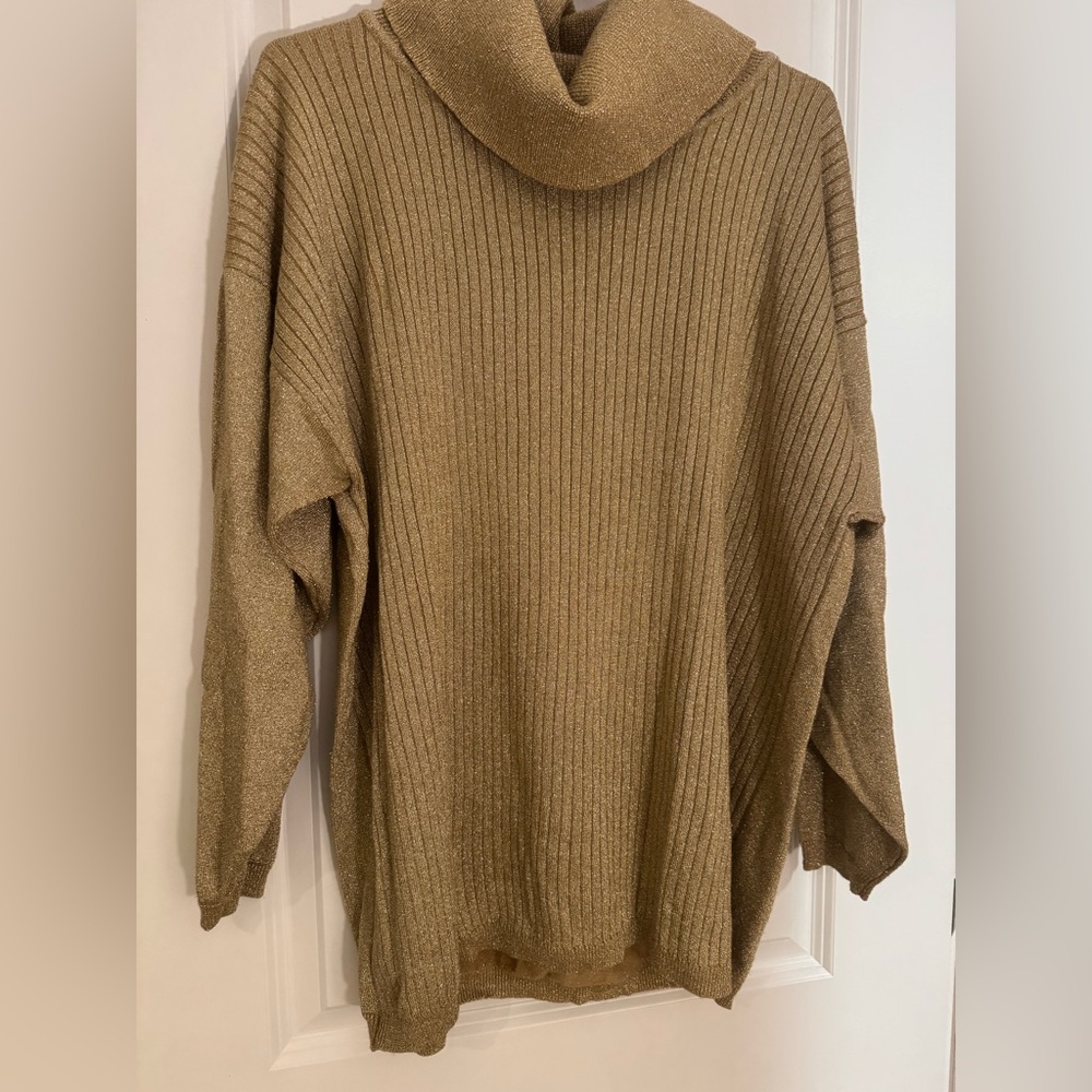 Vintage metallic gold turtleneck
